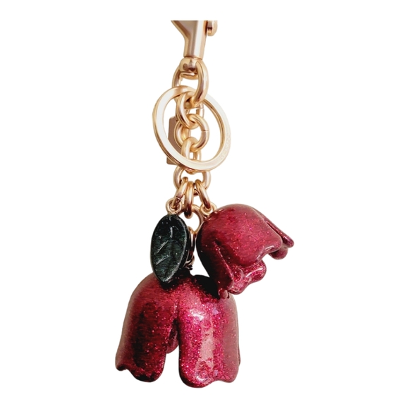 Coach Tearose Red Rose Bag Charm - Picture 2 of 2